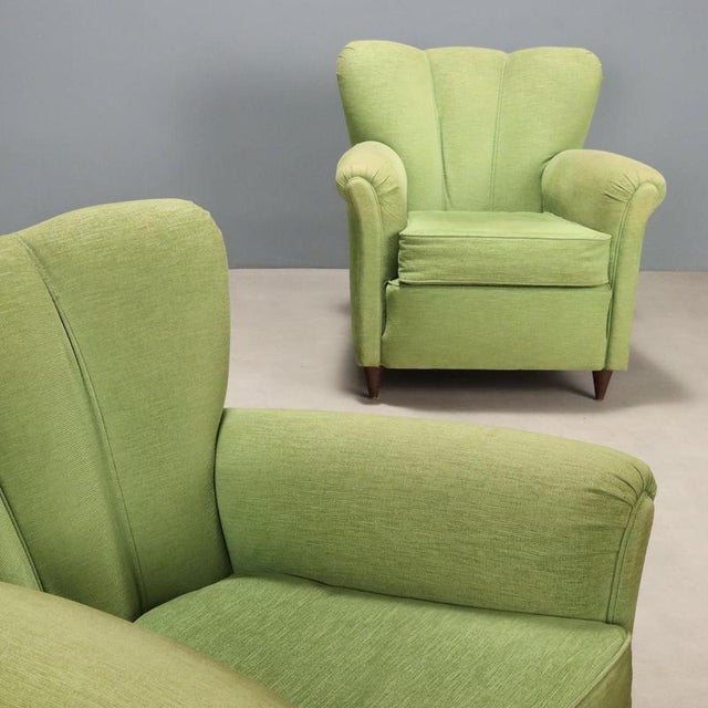 Vintage Green Armchairs, 1950s, Set of 2 For Sale - Image 3 of 9