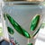 1920s 1920s GORGEOUS emerald green Bohemian glass accent lamp // White opaline cut to clear // hand-painted flower garlands // cased glass // cameo For Sale - Image 5 of 10
