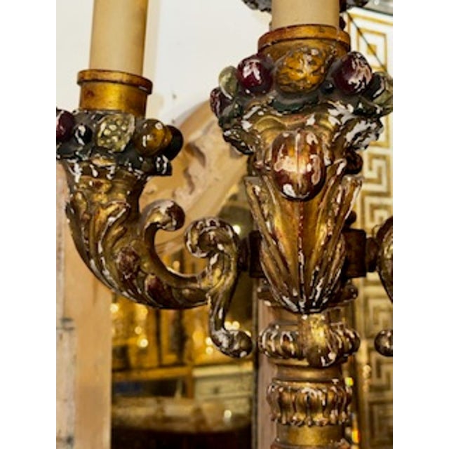 Pair of 19th C. Italian Giltwood Torchieres Floor Lamps For Sale - Image 4 of 8