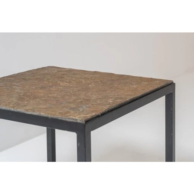 Identical Square Slate Stone Coffee Tables, 1950s, Set of 2 For Sale - Image 4 of 12