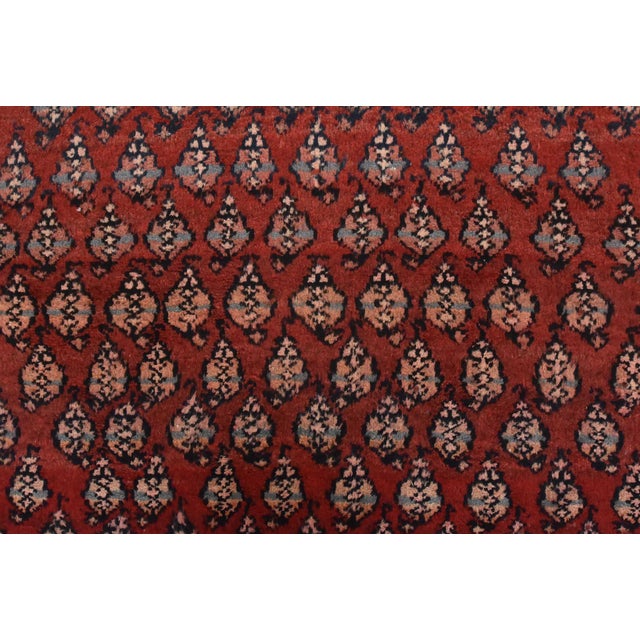 Red Mir Runner 3’6” X 9’3” Red Wool Vintage Tribal Hand-Knotted Oriental Rug For Sale - Image 8 of 14
