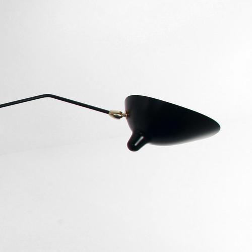 Mid-Century Modern Three Rotating Arms Ceiling Lamp in Black by Serge Mouille For Sale - Image 6 of 9