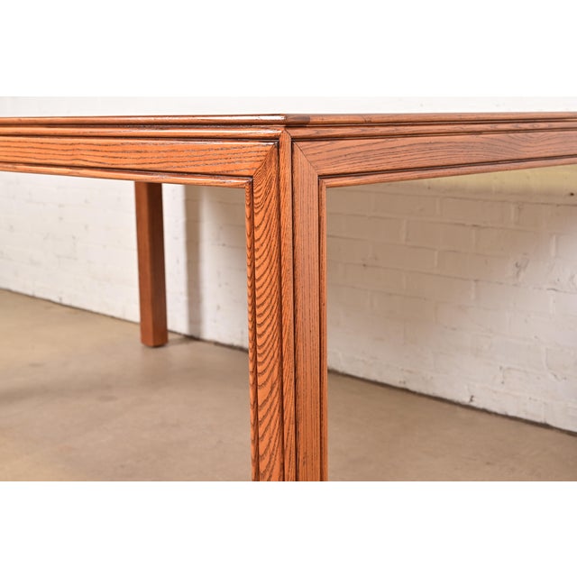 Brown Henredon Mid-Century Modern Burl Wood Parsons Dining Table, Newly Refinished For Sale - Image 8 of 12