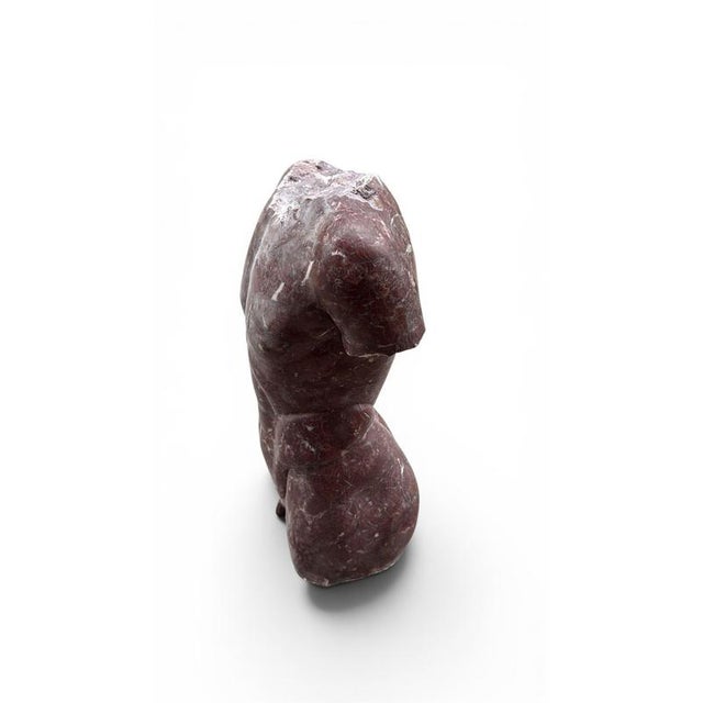 Italian Red Marble Nude Male Torso Sculpture, Italy For Sale - Image 4 of 7