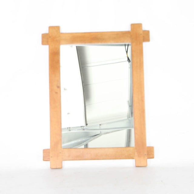 Large Oak Mirror, 1970s For Sale - Image 9 of 9