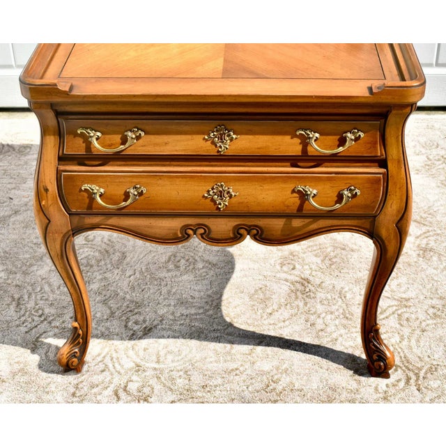 Weiman Cherry End Tables Carved French Provincial Side Nightstand Pair 60s For Sale - Image 12 of 12