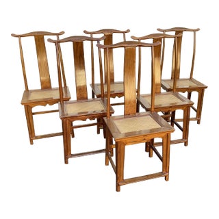 Late 20th Century Set of 6 Chinese Ming Dining Chairs For Sale