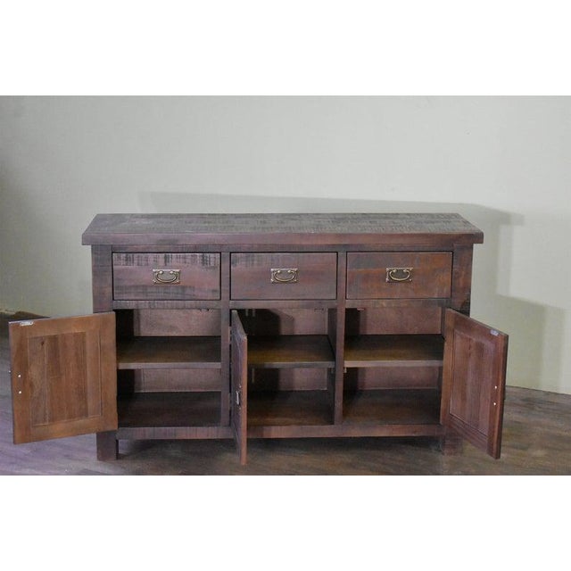 Wood Crafters and Weavers Barlow Rustic Sideboard With Hutch For Sale - Image 7 of 9