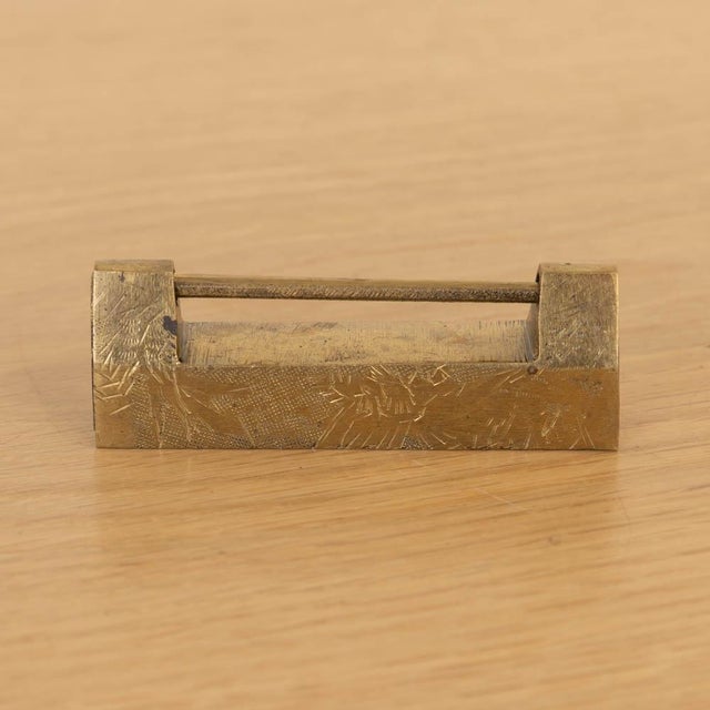 Antique Engraved Brass Chinese Padlock For Sale In Los Angeles - Image 6 of 17