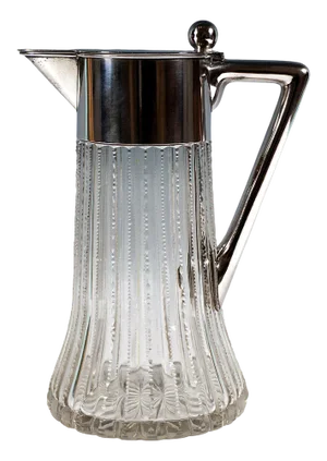 Finely Cut Glass Decanter with Silver Mount from Wilkens & Sons, 1909