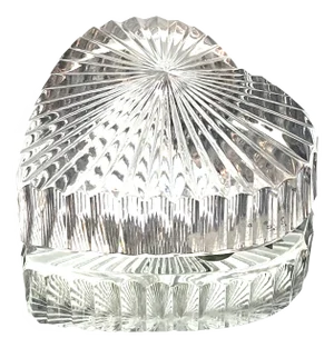 Waterford Crystal Heart Paperweight - Radiating Ribbed Design - Classic Décor