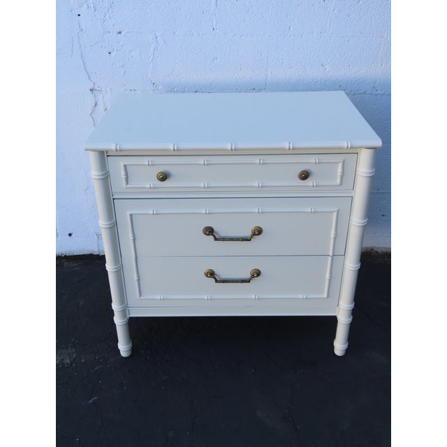 Thomasville Hollywood Regency Faux Bamboo Nightstands Bedside Tables a Pair 6644 For Sale - Image 10 of 18