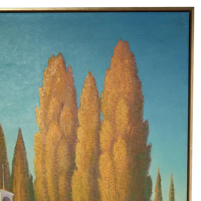 Mid-Century Modern Mid Century Painting of Trees and a Chapel by Ferdinand Burgdorff For Sale - Image 3 of 6