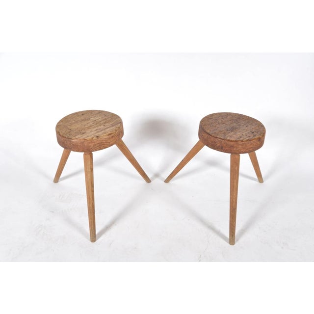 Rustic Antique 3-Legged Milking Stools, 19th Century, Set of 2 For Sale - Image 3 of 13