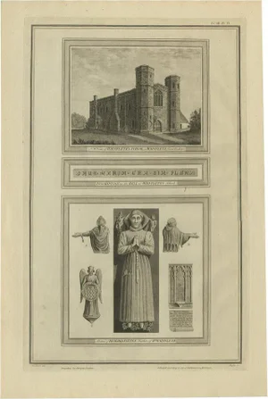 After Schnebbelie, Wainflete's School and Tomb of Richard Patten, 1790, Engraving