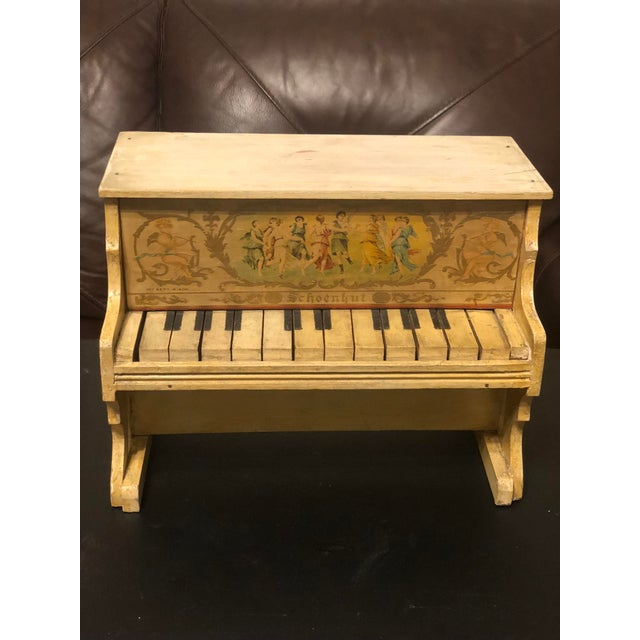 Early 1900s Antique Schoenhut Upright Toy Piano With Dancing Muses Lithograph For Sale - Image 4 of 12