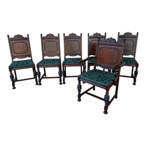 1940's Jacobean Style Dining Chairs - Set of 6