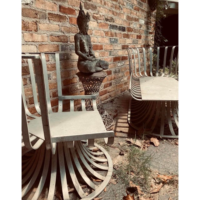 Mid 20th Century Woodard Patio Chaise and Lounge Chair, Attributed to Herbert Saiger - Set of 2 For Sale - Image 10 of 12