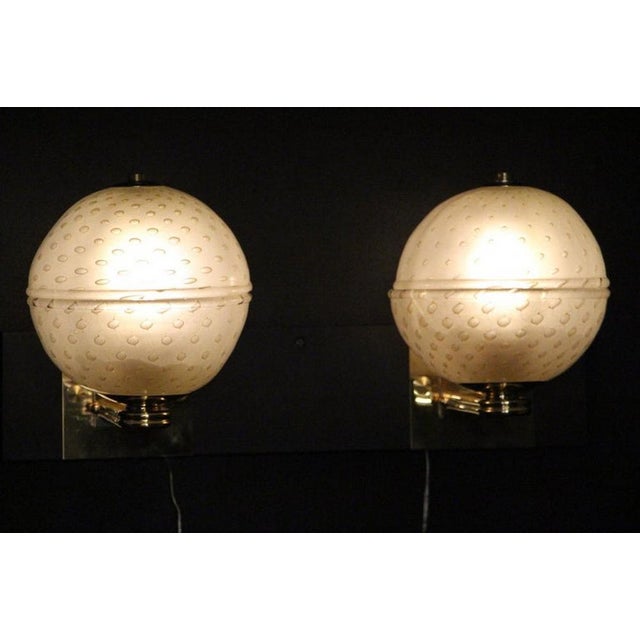 Golden Pulegoso Murano Glass Sconces in the style of Barovier, 1990s, Set of 2 For Sale - Image 17 of 18