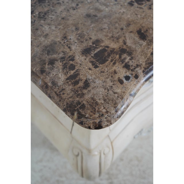 Off-white Marble Top Italian Style Commode Chest For Sale - Image 8 of 17