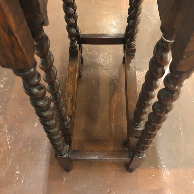 Antique English Oak & Elm Barley Twist GateLeg Table Chairish