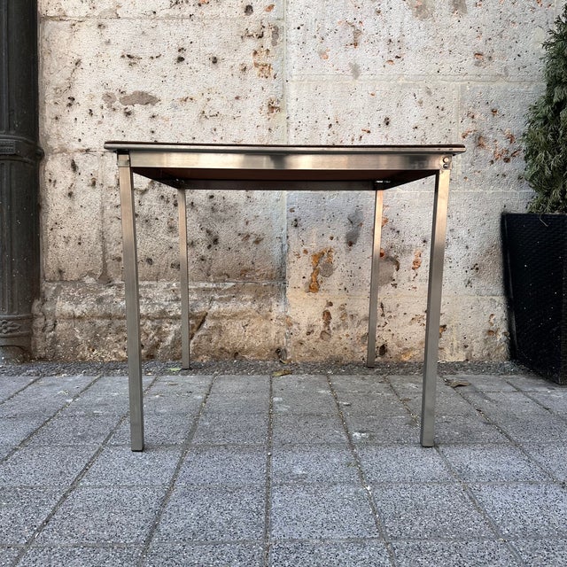 Christian Dior Folding Game Table in Steel and Velvet attributed to Christian Dior, France, 1970s For Sale - Image 4 of 18