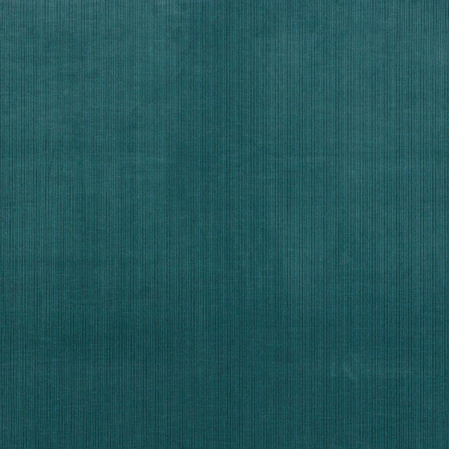 Schumacher Antique Strie Velvet Fabric in Peacock For Sale