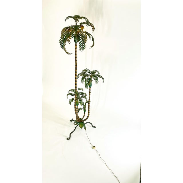 Handmade Metal Palm Tree Floor Lamp, France, 1920s For Sale - Image 9 of 16
