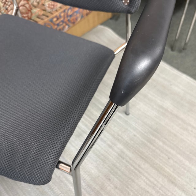 Black Hightower Modernist Stackable Arm Chair, Orange For Sale - Image 8 of 12