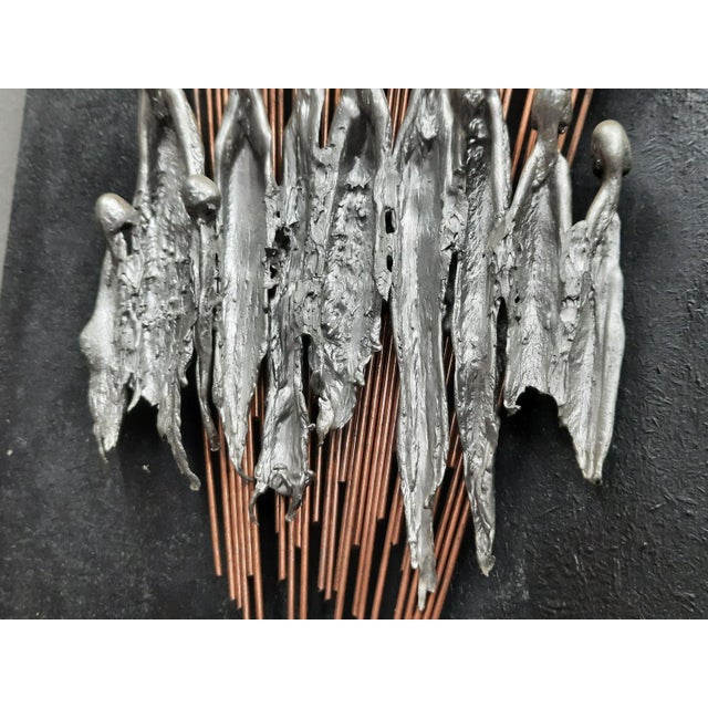 Wood Anthroposophic Wall Sculpture in Copper, Metal, Wood & Pewter, 1979 For Sale - Image 7 of 11