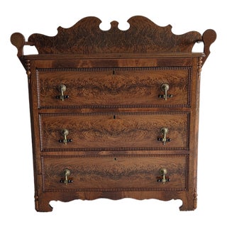 American Empire Style Burl Chest of Drawers Mid to Late 19th Century For Sale