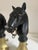Early 21st Century Pair of Vintage English Equestrian Horse Heads and Brass Hoof Andirons For Sale - Image 5 of 9