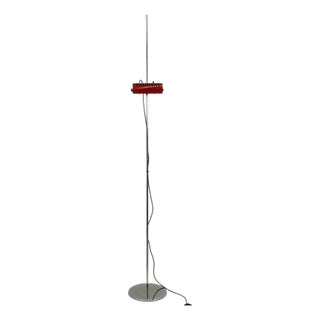 Vintage Italian Space Age Adjustable Spot Floor Lamp in Red, 1970s For Sale