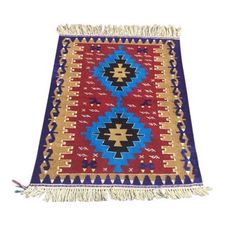 1960s Vintage Turkish Kilim Rug - 30" X 37" For Sale