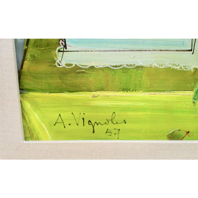 Andre Vignoles French 50s Modernist Painting For Sale - Image 4 of 12