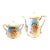 1920s Blue Floral Reinhold Schlegelmilch Sugar Bowl and Creamer For Sale