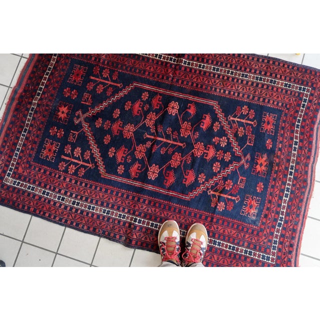 Textile 1940s Handmade Vintage Caucasian Karabagh Rug 3.9' X 5.8' For Sale - Image 7 of 10