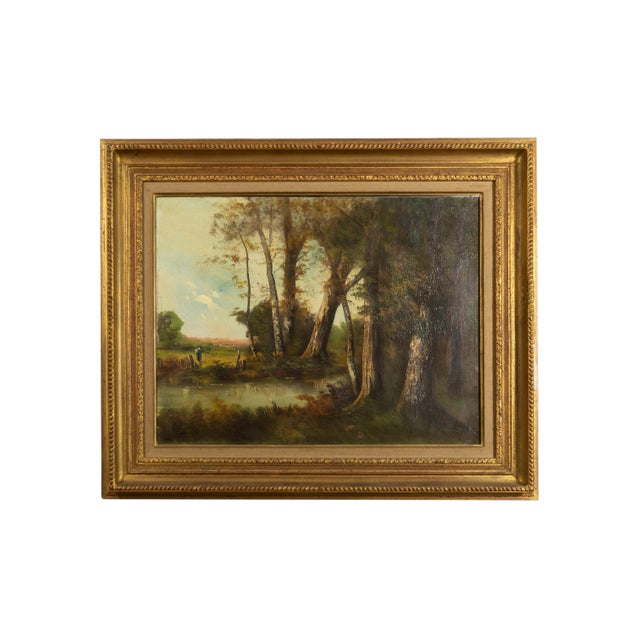 Green and Brown Landscape, 20th Century, Oil on Canvas, Framed For Sale - Image 5 of 5