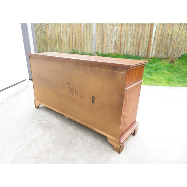 Vintage 10 Drawer Lowboy Triple Dresser ~ Chippendale Style ~ Hollywood Regency Bedroom Furniture For Sale - Image 11 of 12