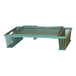 Vintage Art Deco Wood Breakfast Tray Set For Sale