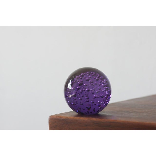 Vintage Italian Purple Paperweight Ball, 1970s For Sale - Image 5 of 6
