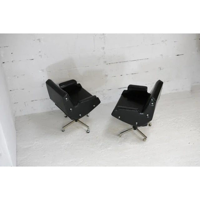 Set of Swivel Armchairs in Leatherette & Steel, Italy, 1960s For Sale - Image 18 of 18