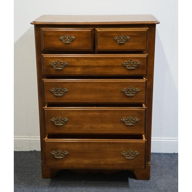 Ethan Allen Late 20th Century Ethan Allen Country Manor Collection Country French 34" Chest of Drawers Baguette Finish For Sale - Image 4 of 11