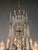 Metal Antique French Gothic Revival Brass Crystal Chandelier Tall 9 Light For Sale - Image 7 of 7