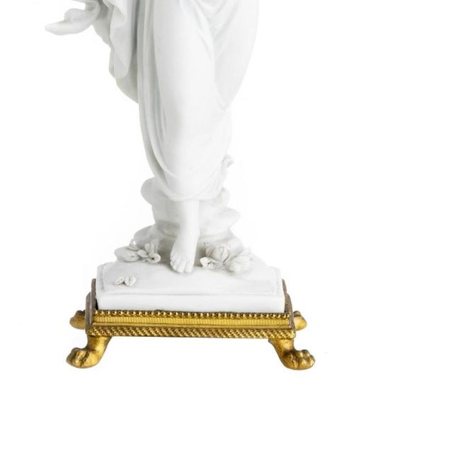 19th Century Porcelain Female Figurines, Set of 2 For Sale - Image 5 of 6