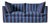 Sophie Conran Coco 2.5 Seater Sofa - Coastal Blue & Navy Blue Stripes with Knife Edge Cushion For Sale