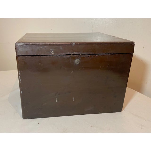 Large Antique 1800's Handmade J Bramah London Lacquered Wood Pewter Humidor Box For Sale - Image 16 of 17