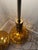 Metal 1960s Mid-Century Modern Amber Glass Genie Bottle Lamps With Brutalist Metal Overlay - Pair For Sale - Image 7 of 8