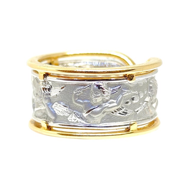 Late 20th Century Carrera Y Carrera La Ronde Angels 18k Gold Band, Size 7 For Sale - Image 4 of 12