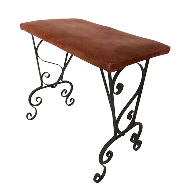 Art Deco 1930s Art Deco Wrought Iron Vanity Bench For Sale - Image 3 of 7